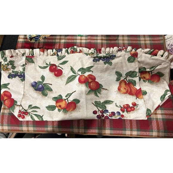 Longaberger Fruit Medley VANITY Basket Liner Fabric Over Edge Ruffles - Picture 2 of 3